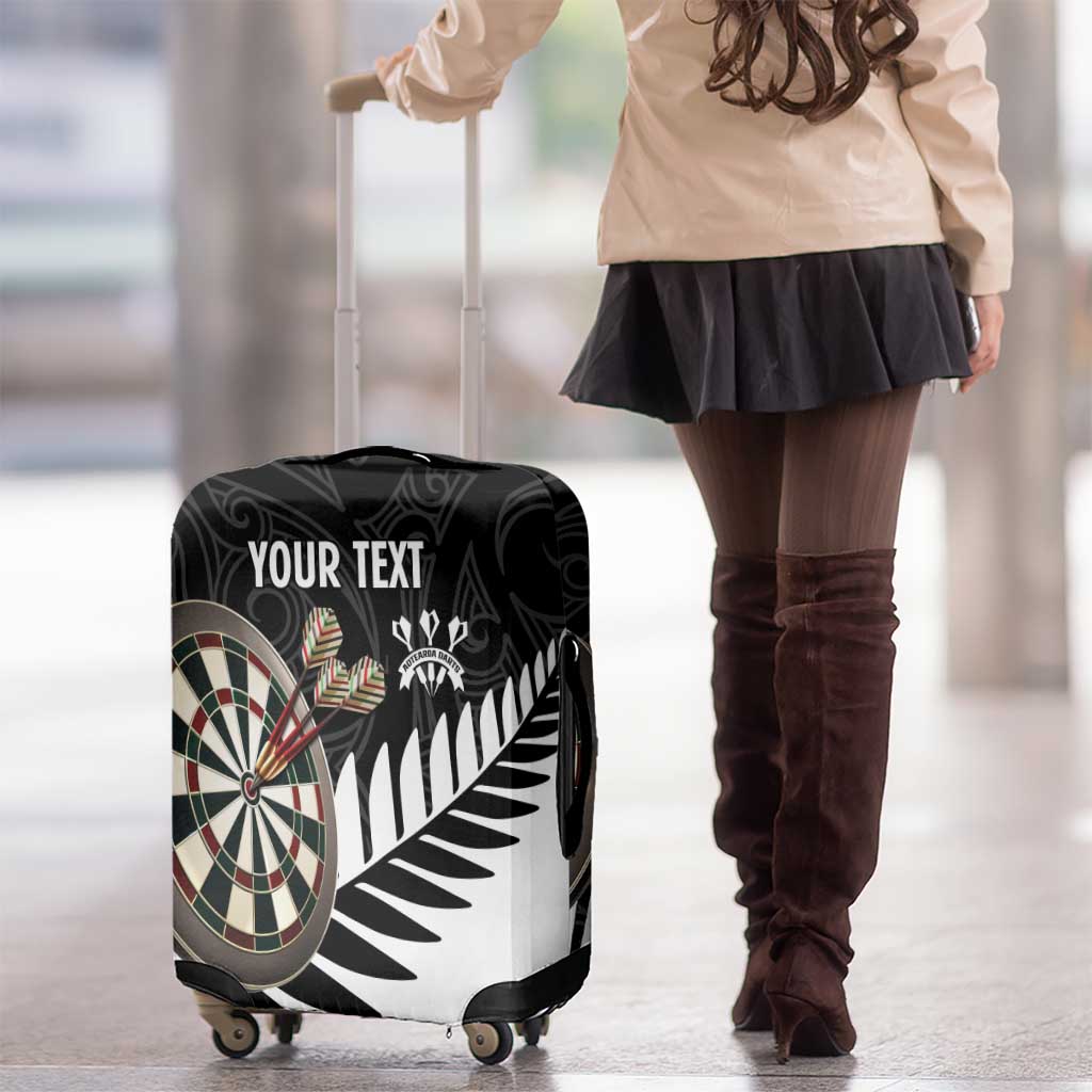 Personalised New Zealand Darts Luggage Cover Silver Fern Aotearoa Maori Pattern - Aussie Hoodie