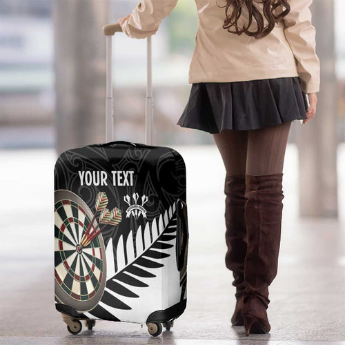 Personalised New Zealand Darts Luggage Cover Silver Fern Aotearoa Maori Pattern - Aussie Hoodie