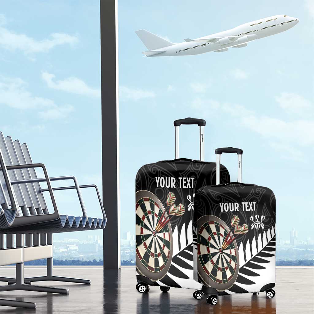Personalised New Zealand Darts Luggage Cover Silver Fern Aotearoa Maori Pattern - Aussie Hoodie