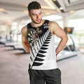 Personalised New Zealand Darts Men Tank Top Silver Fern Aotearoa Maori Pattern - Aussie Hoodie