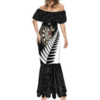 Personalised New Zealand Darts Mermaid Dress Silver Fern Aotearoa Maori Pattern - Aussie Hoodie