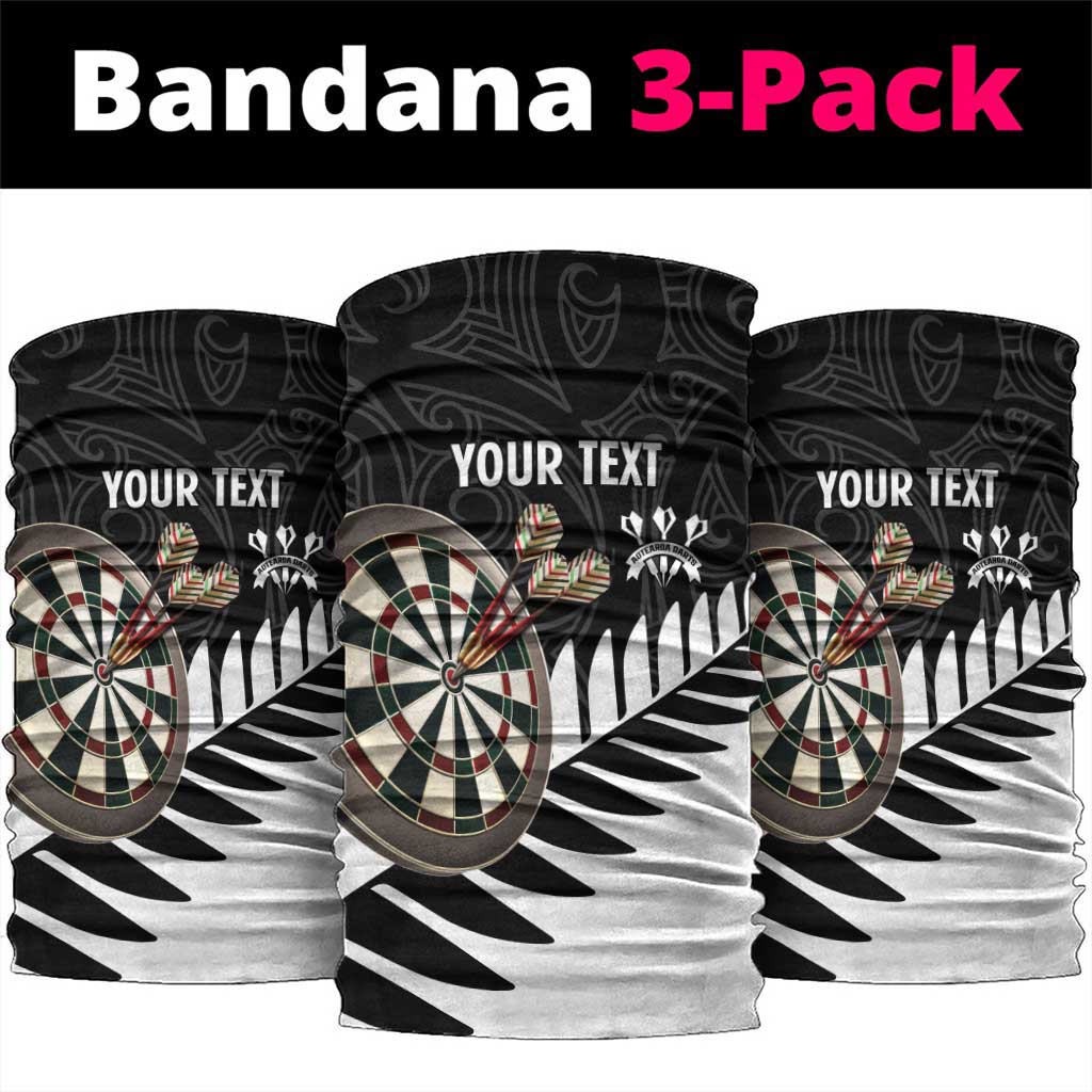 Personalised New Zealand Darts Neck Gaiter Silver Fern Aotearoa Maori Pattern - Aussie Hoodie