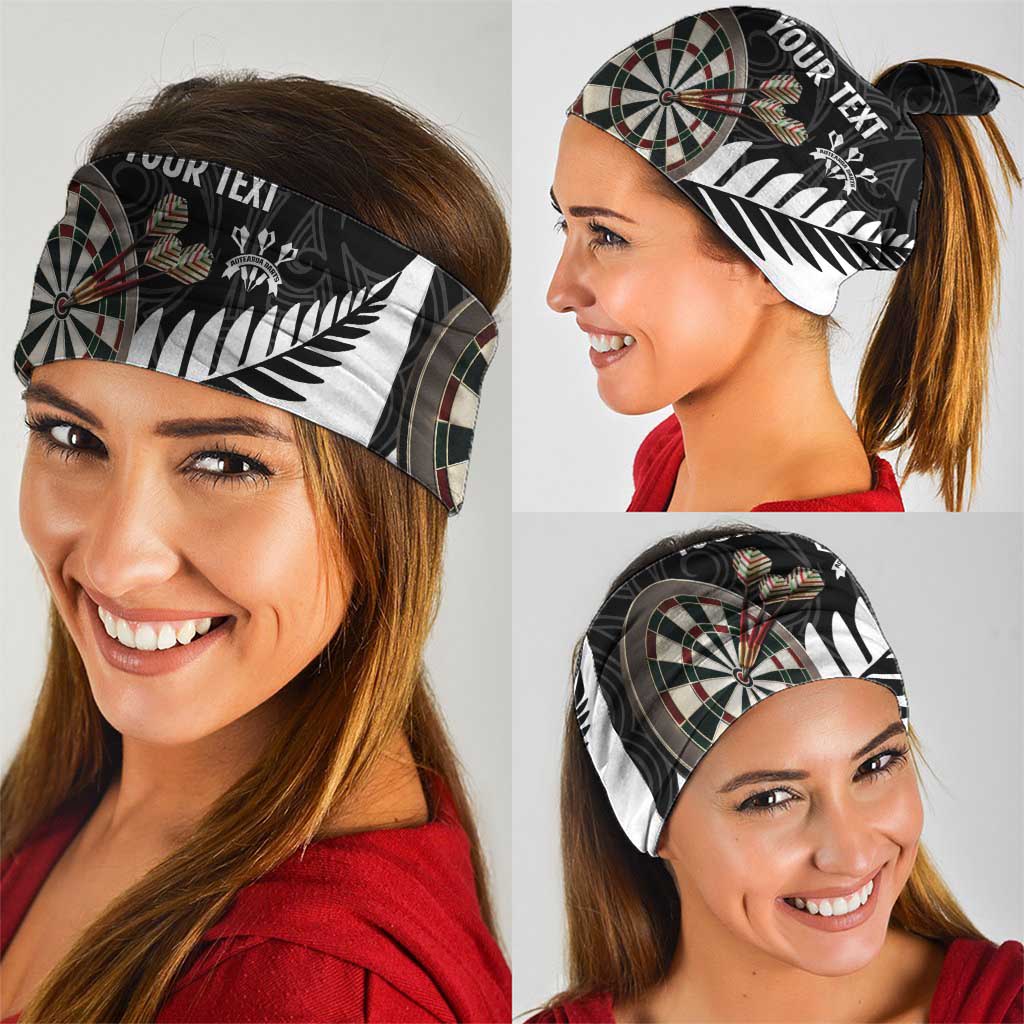 Personalised New Zealand Darts Neck Gaiter Silver Fern Aotearoa Maori Pattern - Aussie Hoodie