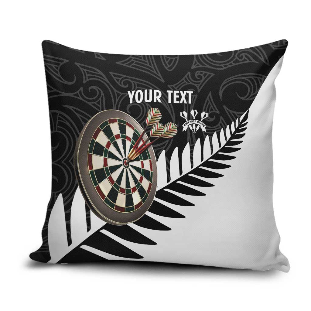 Personalised New Zealand Darts Pillow Cover Silver Fern Aotearoa Maori Pattern - Aussie Hoodie