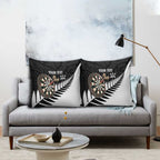 Personalised New Zealand Darts Pillow Cover Silver Fern Aotearoa Maori Pattern - Aussie Hoodie