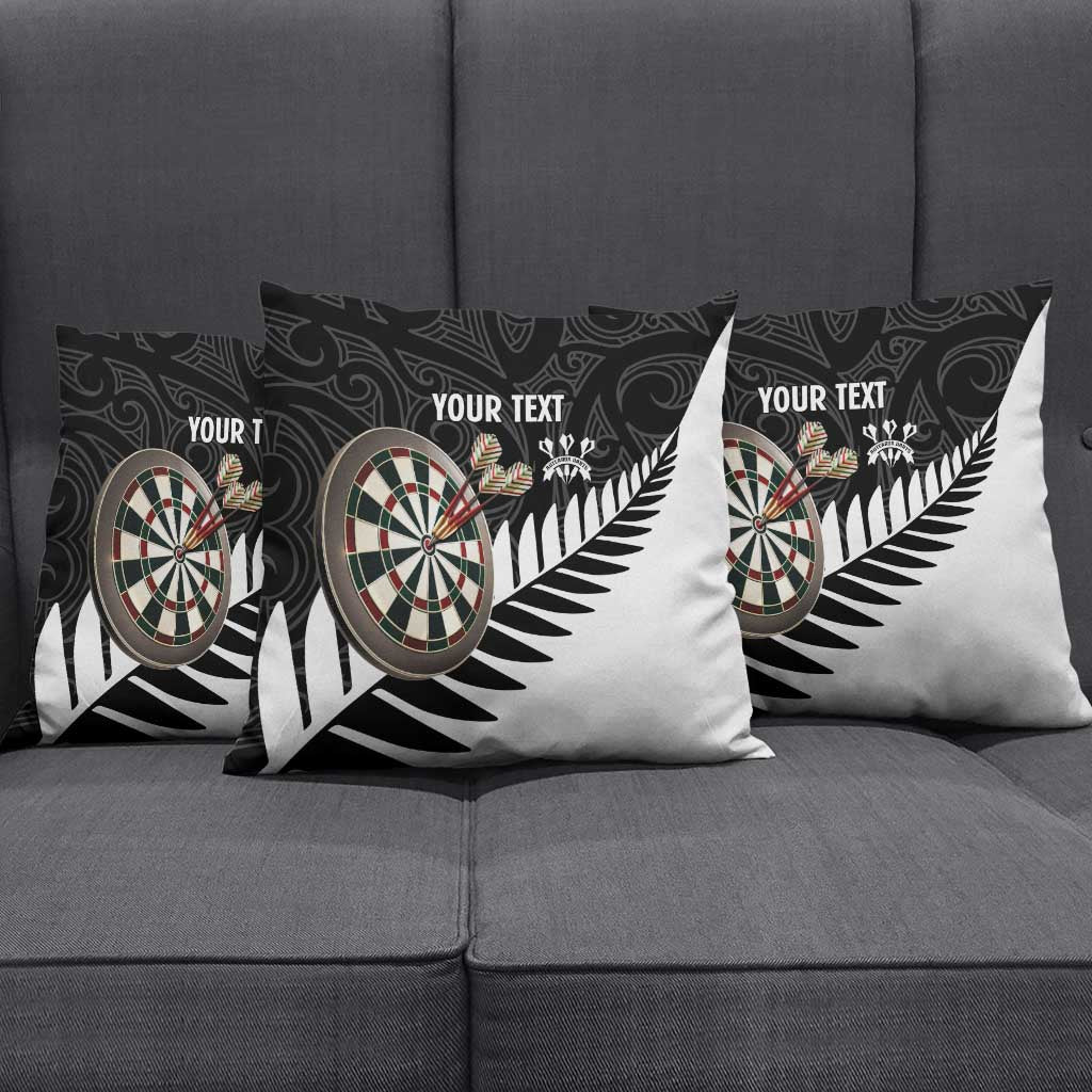 Personalised New Zealand Darts Pillow Cover Silver Fern Aotearoa Maori Pattern - Aussie Hoodie