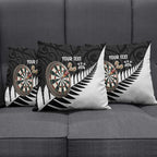 Personalised New Zealand Darts Pillow Cover Silver Fern Aotearoa Maori Pattern - Aussie Hoodie