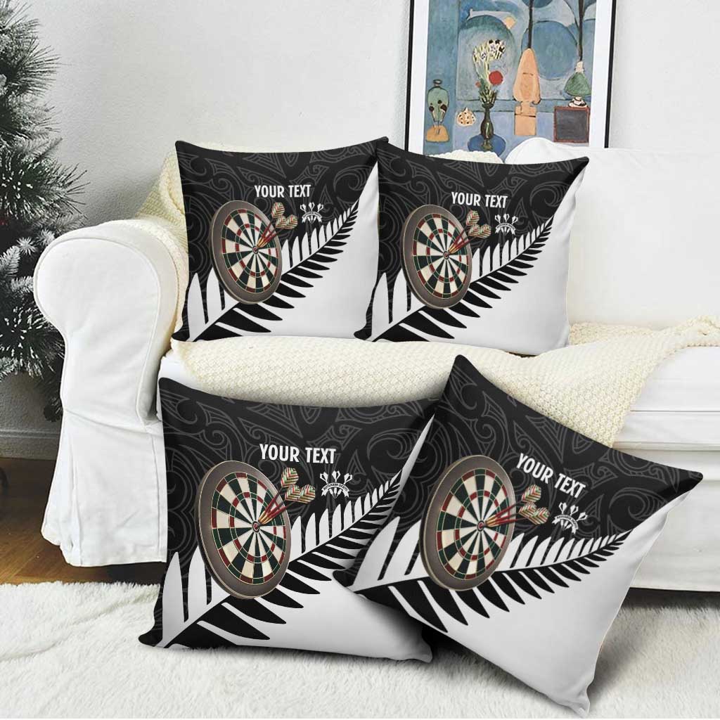 Personalised New Zealand Darts Pillow Cover Silver Fern Aotearoa Maori Pattern - Aussie Hoodie