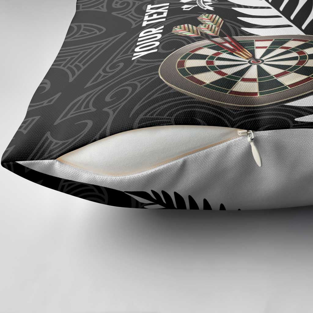 Personalised New Zealand Darts Pillow Cover Silver Fern Aotearoa Maori Pattern - Aussie Hoodie