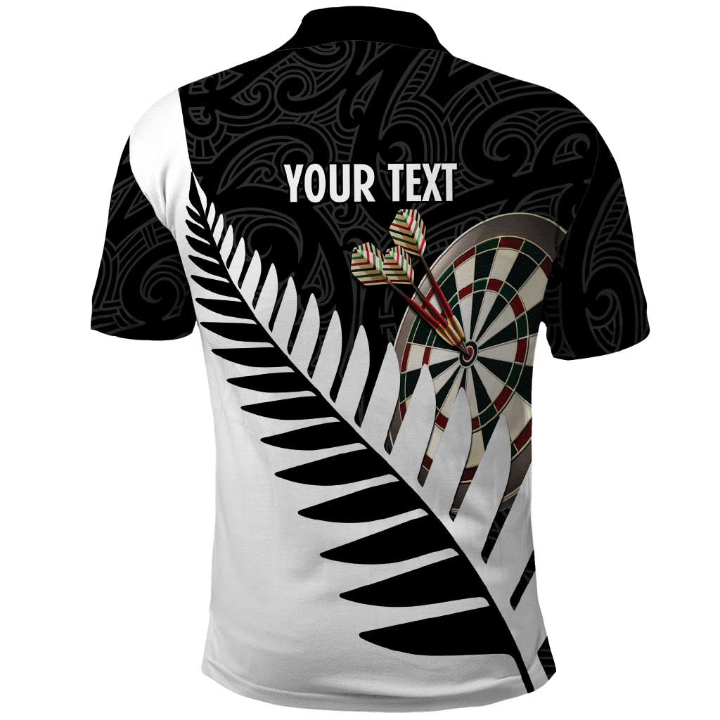 Personalised New Zealand Darts Polo Shirt Silver Fern Aotearoa Maori Pattern - Aussie Hoodie