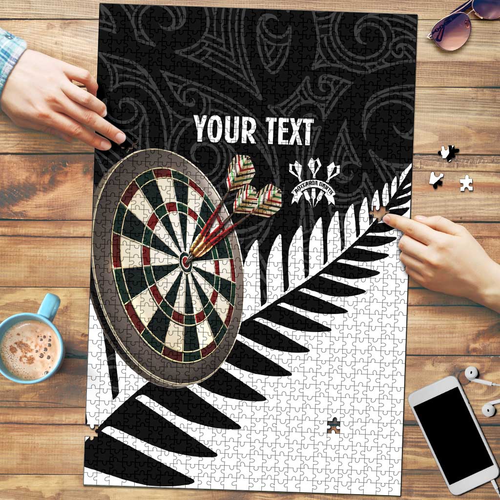 Personalised New Zealand Darts Puzzle Silver Fern Aotearoa Maori Pattern - Aussie Hoodie