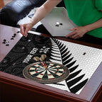 Personalised New Zealand Darts Puzzle Silver Fern Aotearoa Maori Pattern - Aussie Hoodie
