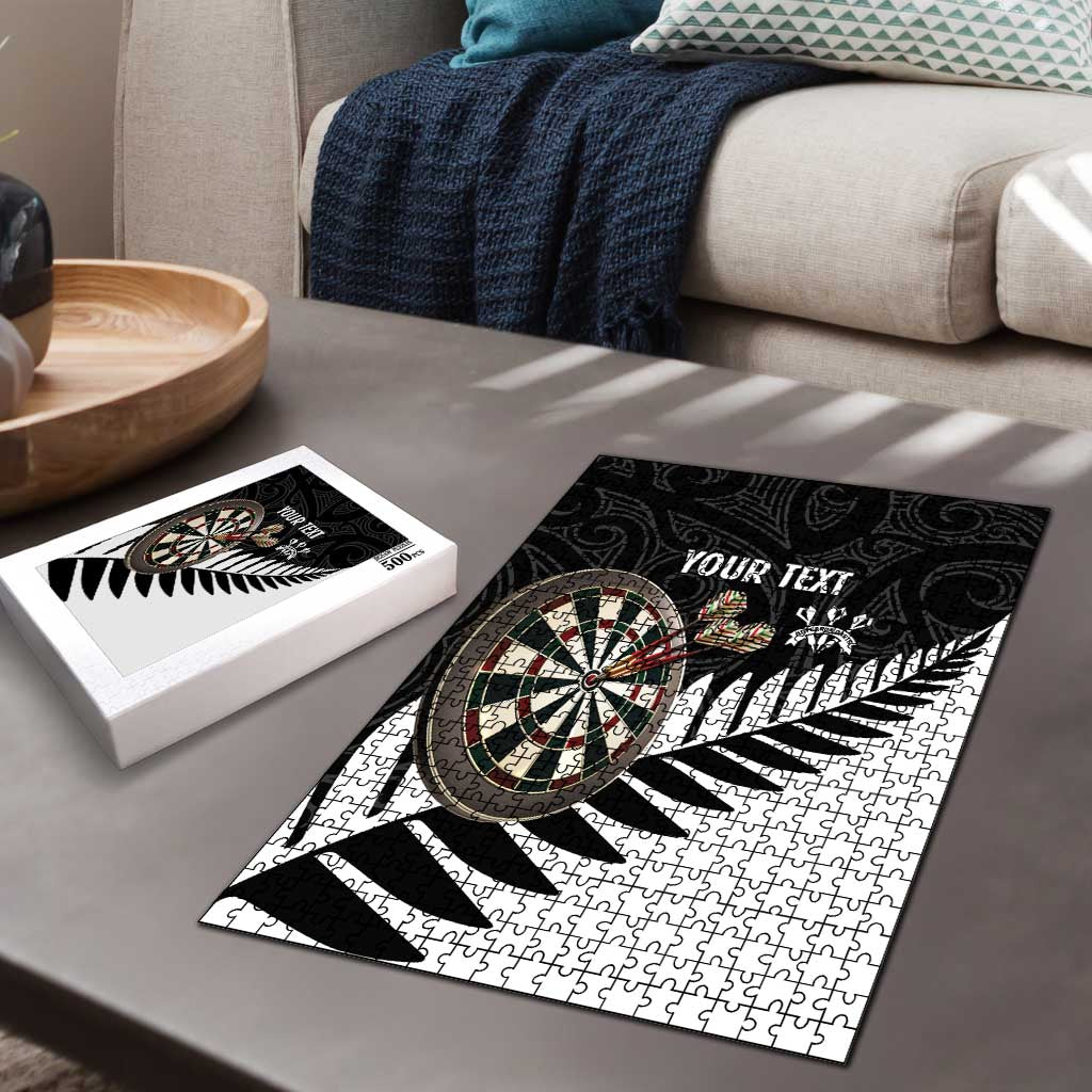 Personalised New Zealand Darts Puzzle Silver Fern Aotearoa Maori Pattern - Aussie Hoodie