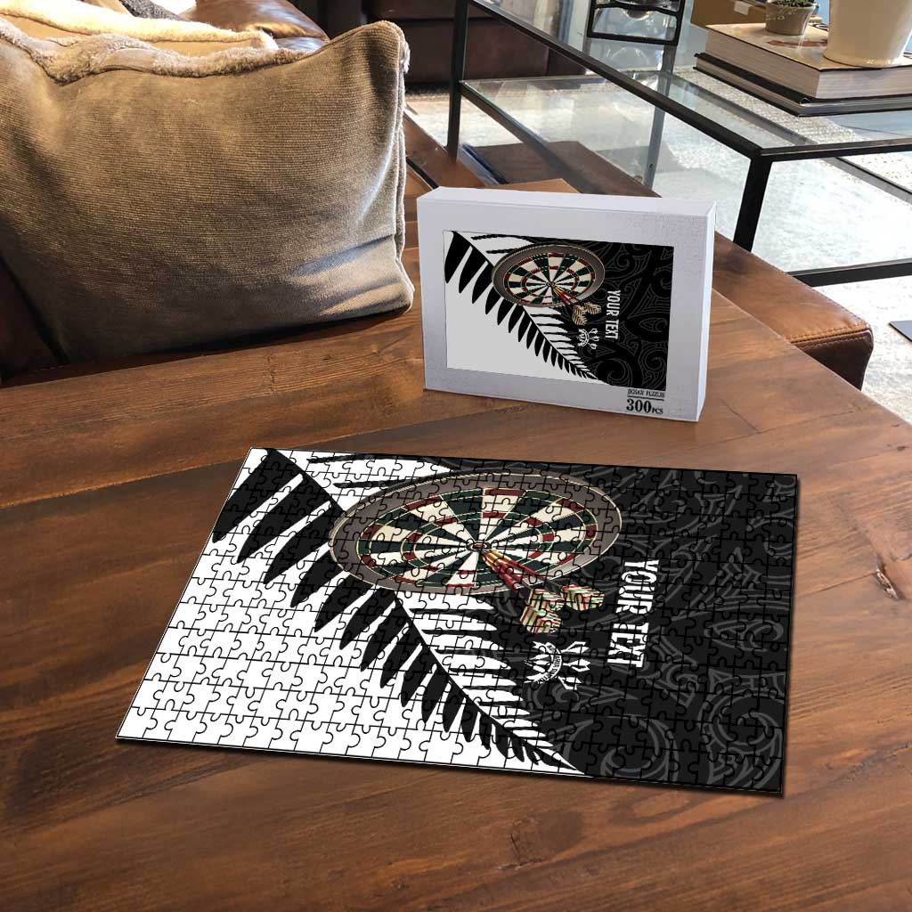 Personalised New Zealand Darts Puzzle Silver Fern Aotearoa Maori Pattern - Aussie Hoodie