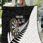 Personalised New Zealand Darts Quilt Silver Fern Aotearoa Maori Pattern - Aussie Hoodie