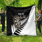 Personalised New Zealand Darts Quilt Silver Fern Aotearoa Maori Pattern - Aussie Hoodie