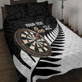 Personalised New Zealand Darts Quilt Bed Set Silver Fern Aotearoa Maori Pattern - Aussie Hoodie