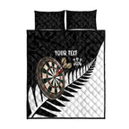 Personalised New Zealand Darts Quilt Bed Set Silver Fern Aotearoa Maori Pattern - Aussie Hoodie