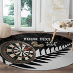 Personalised New Zealand Darts Round Carpet Silver Fern Aotearoa Maori Pattern - Aussie Hoodie