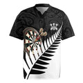 Personalised New Zealand Darts Rugby Jersey Silver Fern Aotearoa Maori Pattern - Aussie Hoodie