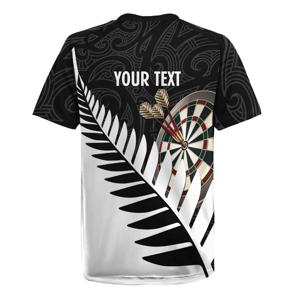 Personalised New Zealand Darts Rugby Jersey Silver Fern Aotearoa Maori Pattern - Aussie Hoodie