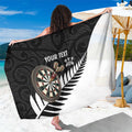 Personalised New Zealand Darts Sarong Silver Fern Aotearoa Maori Pattern - Aussie Hoodie