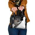 Personalised New Zealand Darts Shoulder Handbag Silver Fern Aotearoa Maori Pattern - Aussie Hoodie