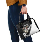 Personalised New Zealand Darts Shoulder Handbag Silver Fern Aotearoa Maori Pattern - Aussie Hoodie