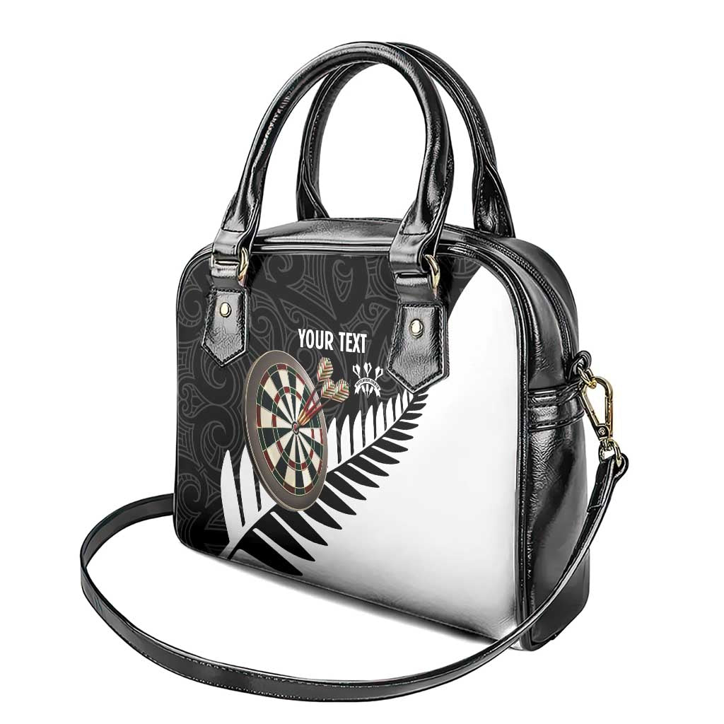Personalised New Zealand Darts Shoulder Handbag Silver Fern Aotearoa Maori Pattern - Aussie Hoodie