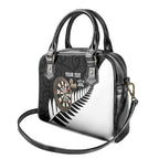Personalised New Zealand Darts Shoulder Handbag Silver Fern Aotearoa Maori Pattern - Aussie Hoodie