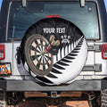 Personalised New Zealand Darts Spare Tire Cover Silver Fern Aotearoa Maori Pattern - Aussie Hoodie