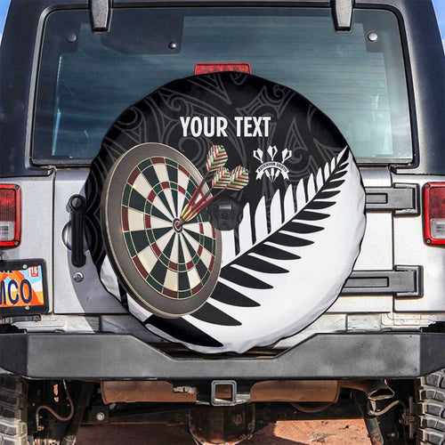 Personalised New Zealand Darts Spare Tire Cover Silver Fern Aotearoa Maori Pattern - Aussie Hoodie