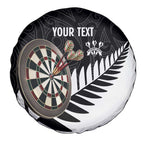 Personalised New Zealand Darts Spare Tire Cover Silver Fern Aotearoa Maori Pattern - Aussie Hoodie