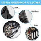 Personalised New Zealand Darts Spare Tire Cover Silver Fern Aotearoa Maori Pattern - Aussie Hoodie