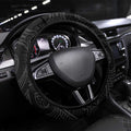 New Zealand Darts Steering Wheel Cover Silver Fern Aotearoa Maori Pattern - Aussie Hoodie