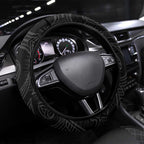 New Zealand Darts Steering Wheel Cover Silver Fern Aotearoa Maori Pattern - Aussie Hoodie