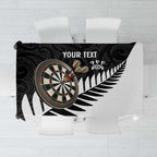 Personalised New Zealand Darts Tablecloth Silver Fern Aotearoa Maori Pattern - Aussie Hoodie