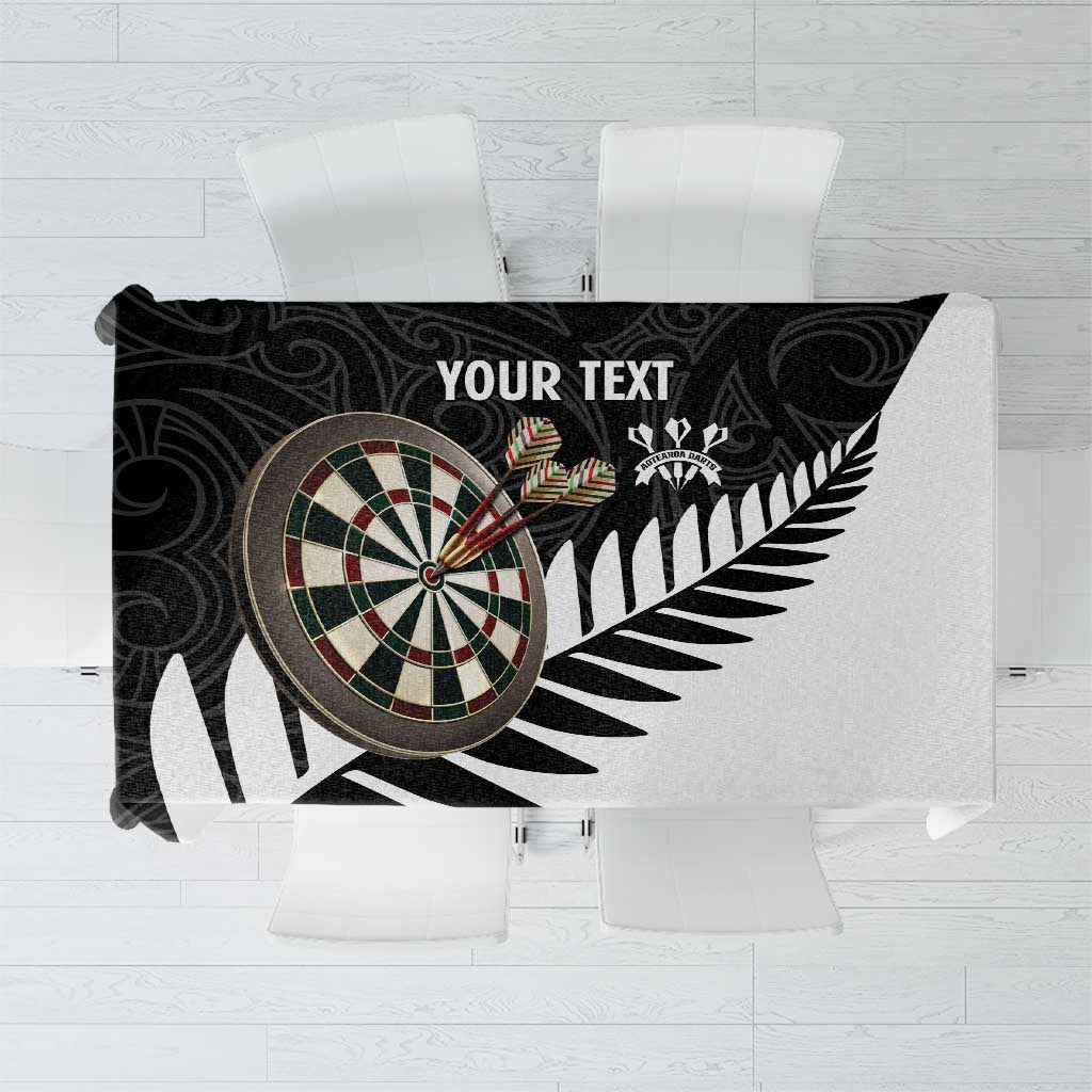 Personalised New Zealand Darts Tablecloth Silver Fern Aotearoa Maori Pattern - Aussie Hoodie