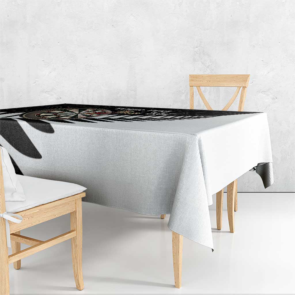 Personalised New Zealand Darts Tablecloth Silver Fern Aotearoa Maori Pattern - Aussie Hoodie