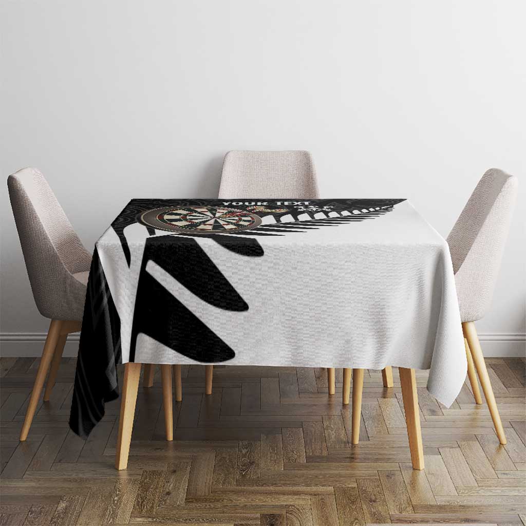 Personalised New Zealand Darts Tablecloth Silver Fern Aotearoa Maori Pattern - Aussie Hoodie