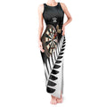 Personalised New Zealand Darts Tank Maxi Dress Silver Fern Aotearoa Maori Pattern - Aussie Hoodie
