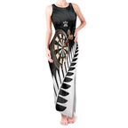 Personalised New Zealand Darts Tank Maxi Dress Silver Fern Aotearoa Maori Pattern - Aussie Hoodie