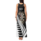 Personalised New Zealand Darts Tank Maxi Dress Silver Fern Aotearoa Maori Pattern - Aussie Hoodie