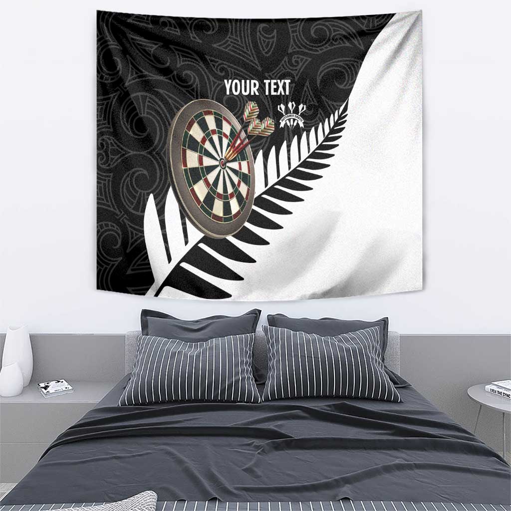 Personalised New Zealand Darts Tapestry Silver Fern Aotearoa Maori Pattern - Aussie Hoodie
