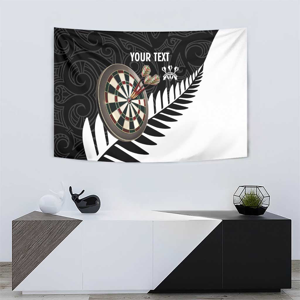 Personalised New Zealand Darts Tapestry Silver Fern Aotearoa Maori Pattern - Aussie Hoodie