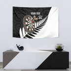 Personalised New Zealand Darts Tapestry Silver Fern Aotearoa Maori Pattern - Aussie Hoodie