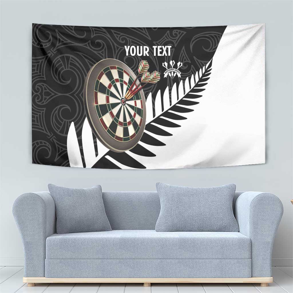 Personalised New Zealand Darts Tapestry Silver Fern Aotearoa Maori Pattern - Aussie Hoodie