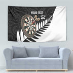 Personalised New Zealand Darts Tapestry Silver Fern Aotearoa Maori Pattern - Aussie Hoodie