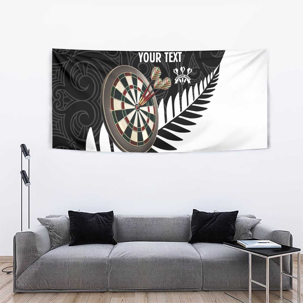 Personalised New Zealand Darts Tapestry Silver Fern Aotearoa Maori Pattern - Aussie Hoodie