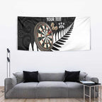 Personalised New Zealand Darts Tapestry Silver Fern Aotearoa Maori Pattern - Aussie Hoodie